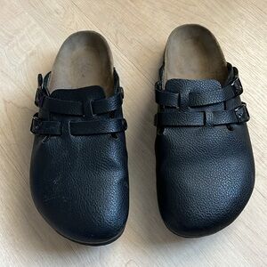 Birkenstock Birki’s Boston Clogs Black Cork Double Buckle Size Women’s 8 Men’s 6